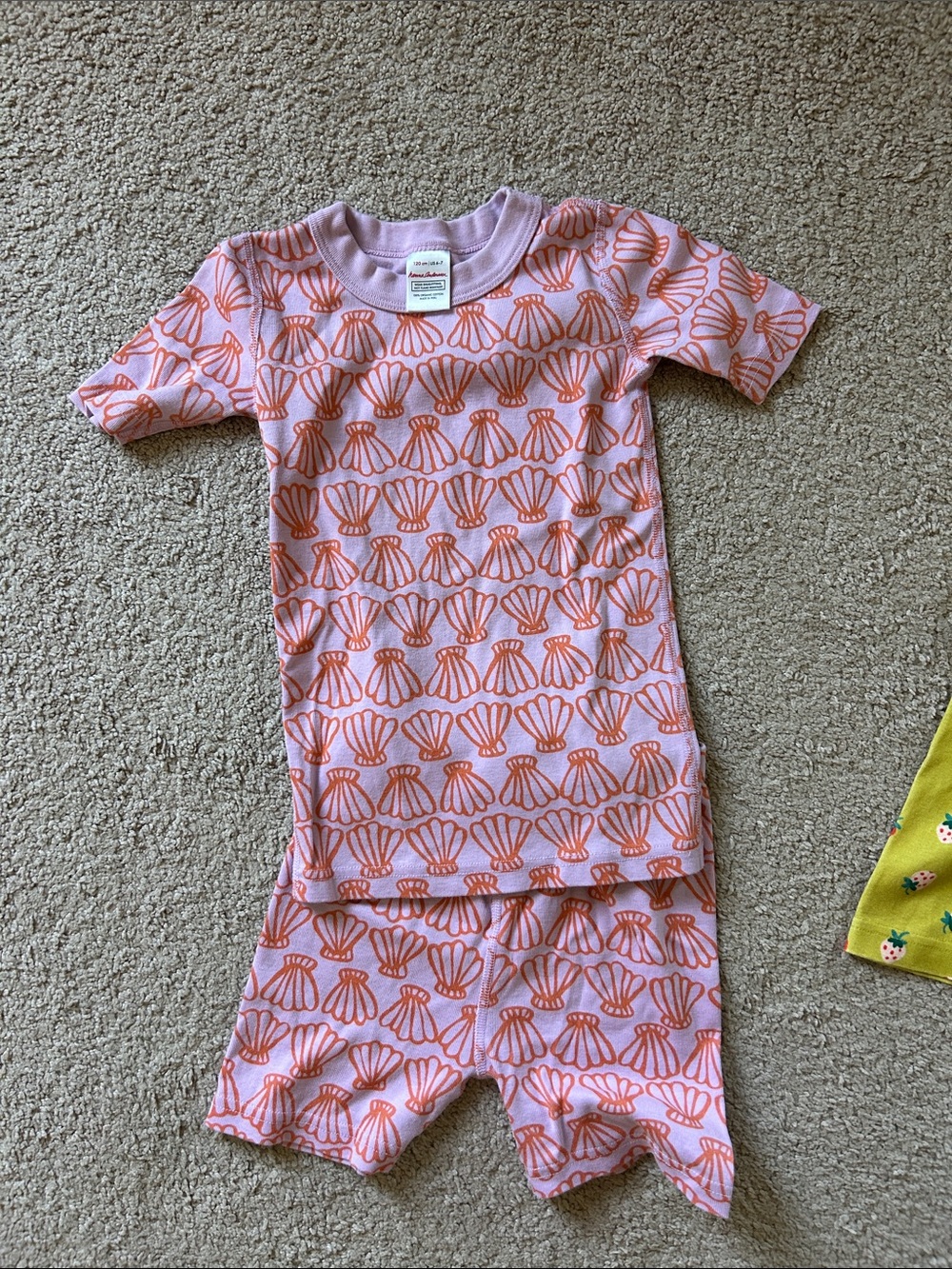 Hanna Andersson Girls Pink Seashell-Print Pajama Set